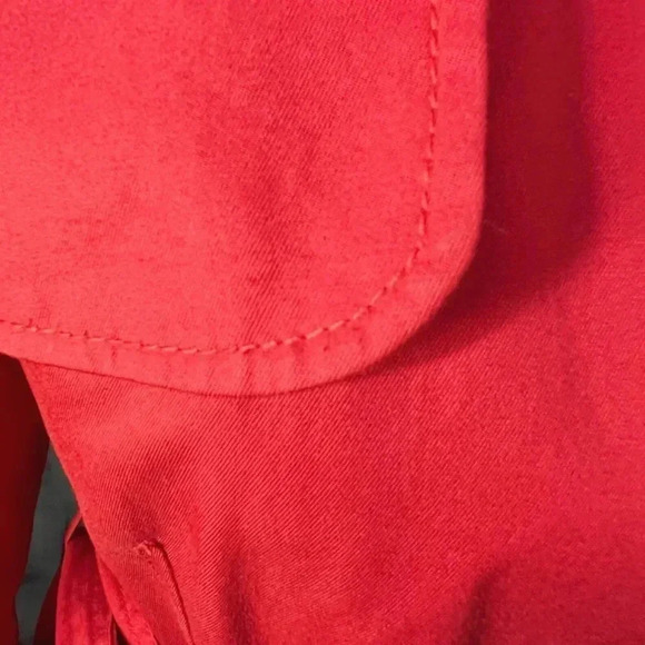 Banana Republic Red Trench Coat Jacket Size M - Picture 11 of 11